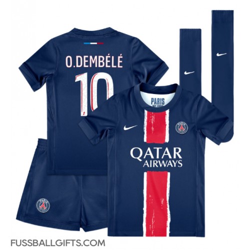 Paris Saint-Germain Ousmane Dembele #10 Fußballbekleidung Heimtrikot Kinder 2024-25 Kurzarm (+ kurze hosen)